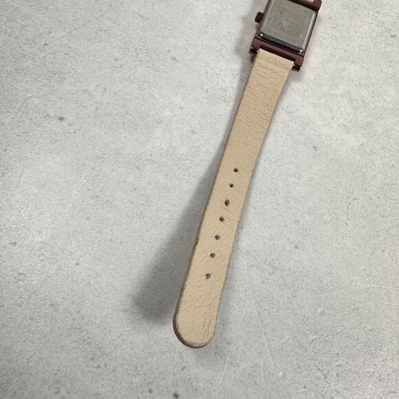 Anne Klein Watch Womens 20mm Rectangle Brown Bronze Tone MOP Dial New Battery - Picture 10 of 12